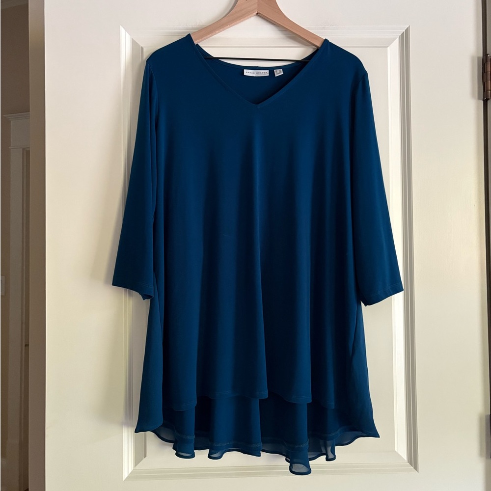 Susan Graver Women’s Blouse with 3/4 Sleeves
